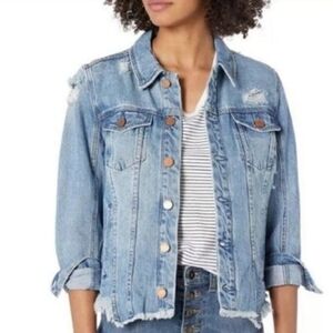 NEW! BLANK NYC Distressed Denim Jean Jacket Large.